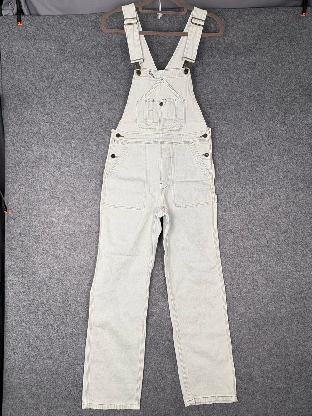 Faherty Brand Organic Cotton Hemp Denim Utility Overalls XS